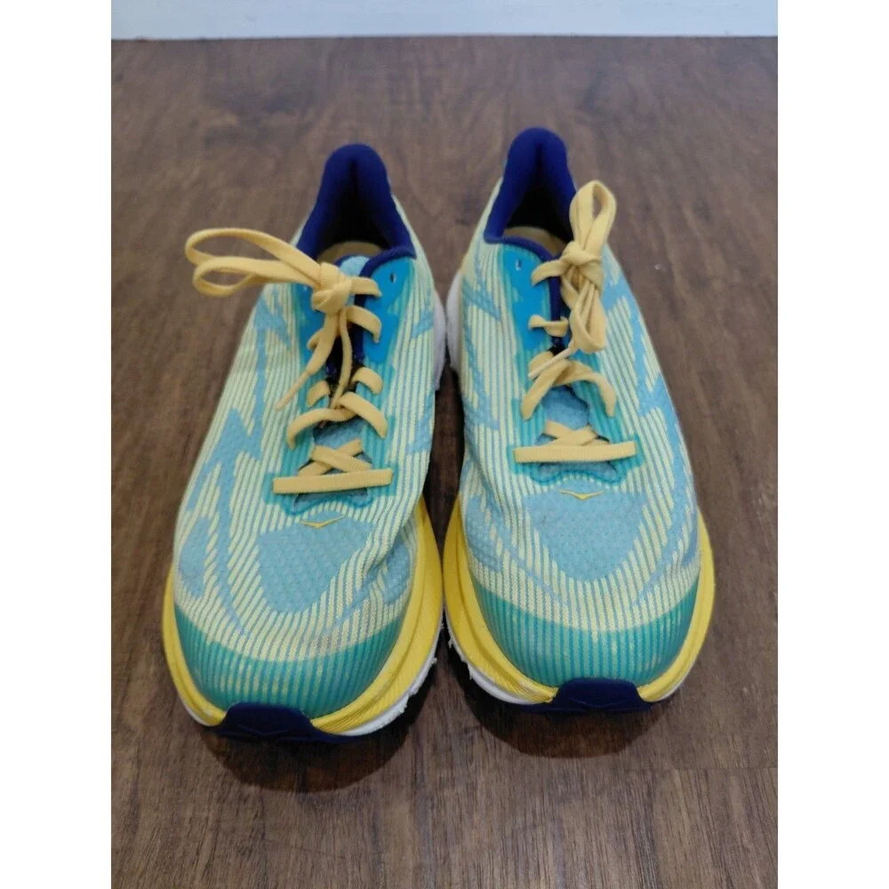 Hoka One One Clifton 9 Youth Size 6MD Green Yellow Blue